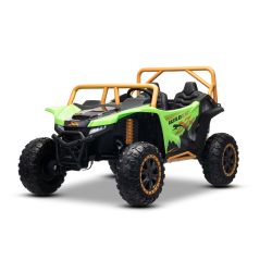 Elektrická bugina Arctic CAT XXL 4x4 24V, zelená, dvojmiestna, Mäkké EVA kolesá, Výkonné motory, Lítiová batéria, MP3 Prehrávač s Bluetoothom, odpružená zadná náprava, koženkové sedadlá, Originál Licencia