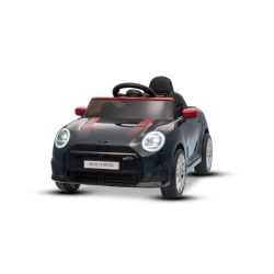 Elektrické autíčko BMW Mini Cooper 12V, čierne, USB Vstup s Bluetooth pripojením na MP3 Prehrávači, 2,4 GHz diaľkové ovládanie, 2 x 25W Motor, Lítiová batéria, LED svetlá, ORIGINAL licencia