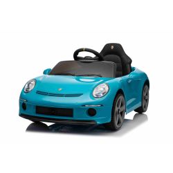 Elektrické autíčko RUF GT 12V, modré, Otváracie dvere, 2.4 GHz diaľkové ovládanie, LED svetlá vpredu aj vzadu, USB/Aux Vstup, Lítiová batéria, 2 X 35W motor, ORIGINÁL licencia