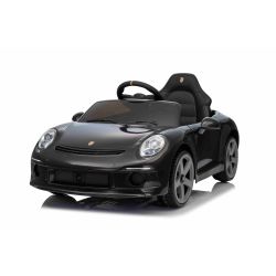 Elektrické autíčko RUF GT 12V, čierne, Otváracie dvere, 2.4 GHz diaľkové ovládanie, LED svetlá vpredu aj vzadu, USB/Aux Vstup, Lítiová batéria, 2 X 35W motor, ORIGINÁL licencia