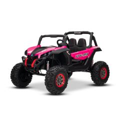 Elektrické autíčko NEW RSX 24V, Ružové, Pohon 4x4, Lítiová batéria, EVA kolesá, Odpružené nápravy, Dvojmiestne koženkové sedadlo, Diaľkový ovládač,  MP3 prehrávač so vstupom USB/AUX