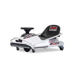 Beneo Motors driftovacia Motokára 24V, biela, 300W Bezkartáčový Motor, Lítiová batéria, Drift režim s rýchlosťou 14 Km/h, Masívna železná konštrukcia, Bezpečnostný pás, Športové sedadlo, Multifunkčný volant