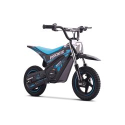 Detská elektrická minicross motorka ROOKIE 24V (12"), modrá, Lítiová batéria, 250W Bezuhlíkový motor, Kotúčová brzda