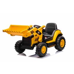 Licencovaný elektrický Báger Caterpillar so svahovacou lyžicou, Jednomiestny, žltý, USB vstupom na MP3 Prehrávači, Zadným pohonom s 2 x 30W Motormi a Lítiovou batériou