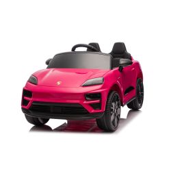 Elektrické autíčko Porsche Macan 12V s pohonom zadných kolies a licenciou (Jednomiestne), ružové, Lítiová batéria, široké sedadlo, Odpružené nápravy, 2,4 GHz Diaľkový ovládač, MP3 prehrávač so vstupom USB/AUX, LED svetlá
