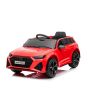 Elektrické autíčko Audi RS6, 12V, koženkové sedadlo, 2,4 GHz dialkové ovládanie, USB Vstup, LED svetlá, 12V batéria, mäkké EVA kolesá, 2 X MOTOR, červené, ORIGINÁL licencia