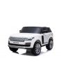 Elektrické autíčko Range Rover, Dvojmiestne, biele, Kožené sedadlá, LCD Displej so vstupom USB, Pohon 4x4, 2x 12V7AH, EVA kolesá, Odpružené nápravy, Kľúčové trojpolohové štartovanie, 2,4 GHz Bluetooth Diaľkový Ovládač