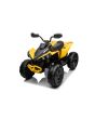 Elektrická štvorkolka Can-am Renegade, žltá, jednomiestna, odpružená predná a zadná náprava, LED Svetlá, 12V batéria, 2 x 35W Motory, mäkké EVA kolesá, MP3 prehrávač so vstupom USB/AUX, Licencovaná