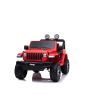 Elektrické autíčko JEEP Wrangler, Jednomiestne, červené, Koženkové sedadlá, Rádio s Bluetooth prehrávačom, SD/USB vstup, Pohon 4x4, Lítiová batéria, EVA kolesá, Odpružená náprava, 2,4 GHz Dialkové Ovládanie