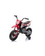 Elektrická Motorka MOTOCROSS, červená, 12V batéria, EVA mäkké kolesá, Koženkové sedadlo, 2 x 25W Motor, Odpruženie, Kovový rám, MP3 Prehrávač s Bluetoothom, pomocné kolieska