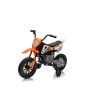 Elektrická Motorka MOTOCROSS, Oranžová, 12V batéria, EVA mäkké kolesá, Koženkové sedadlo, 2 x 25W Motor, Odpruženie, Kovový rám, MP3 Prehrávač s Bluetoothom, pomocné kolieska