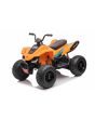 Licencovaná elektrická štvorkolka McLaren Racing MCL 12V 4X4, oranžová, mäkké EVA kolesá, DIALKOVÉ OVLÁDANIE, koženkové sedadlo, odpružená zadná náprava, 4 x 35W motor, LED svetlá, 12V10Ah batéria