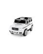 Elektrické autíčko Mercedes G, biele, Jednomiestné sedadlo, Lítiová batéria, 2,4 GHz DO, 2XMOTOR, USB, SD karta, ORGINAL licencia