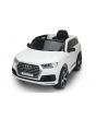 Elektrické autíčko Audi Q7, Biela, EVA kolesá, Jednomiestne sedadlo, 12V, 2,4 GHz DO, 2XMOTOR, USB, SD karta, ORGINAL licencia