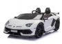 Elektrické autíčko Lamborghini Aventador 12V Dvojmiestne, Biele, 2,4 GHz diaľkové ovládanie, USB / SD Vstup, odpruženie, vertikálne otváracie dvere, mäkké EVA kolesá, 2X MOTOR, ORIGINAL licencia