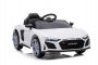 Elektrické autíčko Audi R8 Spyder nový typ, Plastové sedadlo, Plastové kolesá, USB/SD Vstup, Batéria 12V, 2 X 25W MOTOR, Biele, ORGINAL licencia
