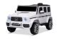 Elektrické autíčko Mercedes G, biele, Jednomiestné sedadlo, Lítiová batéria, 2,4 GHz DO, 2XMOTOR, USB, SD karta, ORGINAL licencia