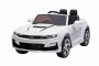 Elektrické autíčko Chevrolet Camaro 12V, biele, 2,4 GHz diaľkové ovládanie, Otváracie dvere, EVA kolesá, LED Svetlá, kožené sedadlo, 2 X MOTOR, USB/SD Vstup, ORGINAL licencia