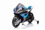 Elektrická Motorka BMW HP4 RACE 12V, modré, Licencované, Pomocné kolieská, mäkké EVA kolesá, 2 x 35W motor, Odpruženie, kovový rám, kovová vidlica