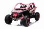 Elektrické autíčko Can-am Maverick, ružový, dvojmiestne, odpružená zadná náprava, 2,4 Ghz diaľkové ovládanie, prenosná batéria, 4 x 35W Motory, EVA kolesá, koženkové sedadlá, MP3 prehrávač so vstupom USB/SD, Licencované
