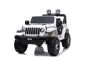 Elektrické autíčko JEEP Wrangler, Jednomiestne, Biele, Koženkové sedadlá, Rádio s Bluetooth prehrávačom, SD/USB vstup, Pohon 4x4, Lítiová batéria, EVA kolesá, Odpružená náprava, 2,4 GHz Dialkové Ovládanie