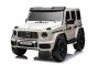 Elektrické autíčko Mercedes-Benz G63 AMG 4x4² Dvojmiestne 12V, biele, MP3 Prehrávač s USB/AUX vstupom, Pohon 4x4, Batéria 12V14Ah, EVA kolesá s odpružením, Koženkové sedadlá, Diaľkový ovládač, Licencované