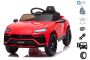 Elektrické autíčko Lamborghini Urus, 12V, 2,4 GHz diaľkové ovládanie, USB / SD Vstup, odpruženie, otváracie dvere, mäkké EVA kolesá, 2 X MOTOR, červené, ORIGINAL licencia