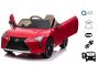 Elektrické autíčko Lexus LC500, 12V, 2,4 GHz diaľkové ovládanie, USB / SD Vstup, odpruženie, otváracie dvere dohora, 2 X MOTOR, červené, ORIGINAL licencia