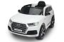 Elektrické autíčko Audi Q7, Biele, EVA kolesá, Jednomiestne sedadlo, 12V, 2,4 GHz Diaľkové ovládanie, 2X motor, USB, SD karta, ORGINAL licencia