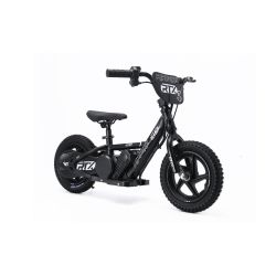 Detské elektrické odrážadlo RIRIBIKE RTX3 24V (12”), čierne, Lítiová batéria, 100W motor, Kotúčová brzda, Nastaviteľné mäkké PU sedadlo