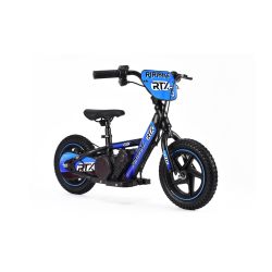 Detské elektrické odrážadlo RIRIBIKE RTX3 24V (12”), modré, Lítiová batéria, 100W motor, Kotúčová brzda, Nastaviteľné mäkké PU sedadlo