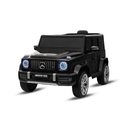 Elektrické autíčko Mercedes G, čierne, Jednomiestné sedadlo, Lítiová batéria, 2,4 GHz DO, 2XMOTOR, USB, SD karta, ORGINAL licencia