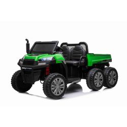 Farmárske elektrické autíčko RIDER 6X6 24V s pohonom štyroch kolies 4X 200W, 24V/10ah batéria, EVA kolesá, široké dvojmiestne sedadlo, Odpružené nápravy, 2,4 GHz Diaľkový ovládač, Dvojmiestne, MP3 prehrávač so vstupom USB/SD, Bluetooth
