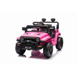 Elektrické autíčko OFFROAD NEW s pohonom zadných kolies, ružové, Lítiová batéria, Vysoký podvozok, široké sedadlo, Odpružené nápravy, 2,4 GHz Diaľkový ovládač, MP3 prehrávač so vstupom USB/SD, LED svetlá