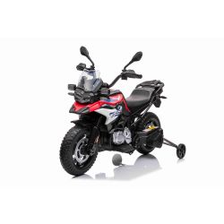Zánovná elektrická Motorka BMW F850 GS, Licencované, 12V batéria, EVA mäkké kolesá, 2 x 35W motor,LED Svetlá, Pomocné kolieska, červená