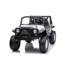 Elektrické autíčko Raptor XXL 24V, biele, 4 x 50 W Motor, EVA kolesá, elektrická brzda, koženkové sedadlá, Odpružené nápravy, Dvojmiestne, MP3 Prehrávač, USB, AUX vstup, LED Svetlá
