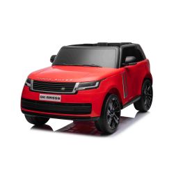 Elektrické autíčko Range Rover model 2023, Dvojmiestne, červené, Koženkové sedadlá, Rádio so vstupom USB, Zadný Pohon s odpružením, 12V7AH Batéria, EVA kolesá, Kľúčové trojpolohové štartovanie, 2,4 GHz Diaľkový Ovládač, Licencované