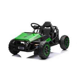 Elektrická Motokára SPORT-KART 24V, zelené, EVA kolesá, Koženkové sedadlo, 2 x 50W Motor, 24V Batéria, Masívna kovová konštrukcia