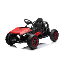 Elektrická Motokára SPORT-KART 24V, červená, EVA kolesá, Koženkové sedadlo, 2 x 50W Motor, 24V Batéria, Masívna kovová konštrukcia