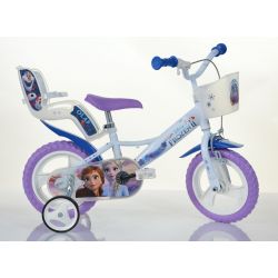 DINO Bikes - Detský bicykel 12" 124RLFZ3 so sedačkou pre bábiku a košíkom - Frozen 2 2019