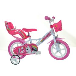 DINO Bikes - Zánovný Detský bicykel 12" 124RLUN Jednorožec 2019