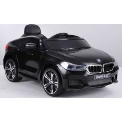 Elektrické autíčko BMW 6GT –  čierne, jedno sedadlo, Batéria 2x 6V/4Ah, 2,4 GHz DO, 2X MOTOR, USB vstup, ORGINAL licencia