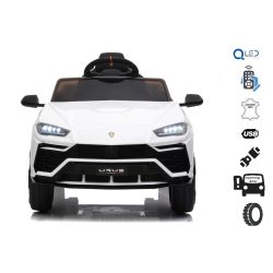 Elektrické autíčko Lamborghini Urus, 12V, 2,4 GHz diaľkové ovládanie, USB / SD Vstup, odpruženie, otváracie dvere, mäkké EVA kolesá, 2 X MOTOR, Biele, ORIGINAL licencia