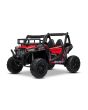 Elektrické autíčko UTV 24V, červené, dvojmiestné, 2 x 200 W Motor, Lítiová batéria, EVA kolesá, odpružené nápravy, ektrická brzda, čalúnené sedadlo, 2,4 GHz DO, Dvojmiestne, USB, SD karta