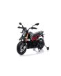 Elektrická Motorka APRILIA DORSODURO 900, Licencované, 12V batéria, EVA mäkké kolesá, 2 x 18W motor, Odpruženie, kovový rám, kovová vidlica, pomocné kolieska, čierne