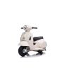 Elektrická motorka Vespa GTS, biele, s pomocnými kolesami, Licencované, Lítiová batéria, Koženkové sedadlo, 30W motor