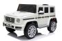Elektrické autíčko Mercedes G500 12V, biele, 2,4 GHz diaľkové ovládanie, USB / SD Vstup, odpruženie, Lítiová batéria, LED svetlá, ORIGINÁL licencia