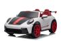Elektrické autíčko Porsche 911 GT3 RS 24V s pohonom 4x4, biele, Koženkové sedadlé, 2,4 GHz diaľkové ovládanie, USB/AUX Vstup, 200W motory, Mäkké EVA kolesá, Odpruženie, Lítiová batéria, LED svetlá vpredu aj vzadu, ORIGINÁL licencia