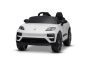 Elektrické autíčko Porsche Macan 12V s pohonom zadných kolies a licenciou (Jednomiestne), biele, Lítiová batéria, široké sedadlo, Odpružené nápravy, 2,4 GHz Diaľkový ovládač, MP3 prehrávač so vstupom USB/AUX, LED svetlá