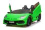 Elektrické autíčko Lamborghini Aventador 24V Dvojmiestne, Zelené lakované, 2,4 GHz DO, Mäkké PU Sedadlá, LCD Displej, odpruženie, vertikálne otváracie dvere, mäkké EVA kolesá, 2 X 45W MOTOR, ORIGINAL licencia